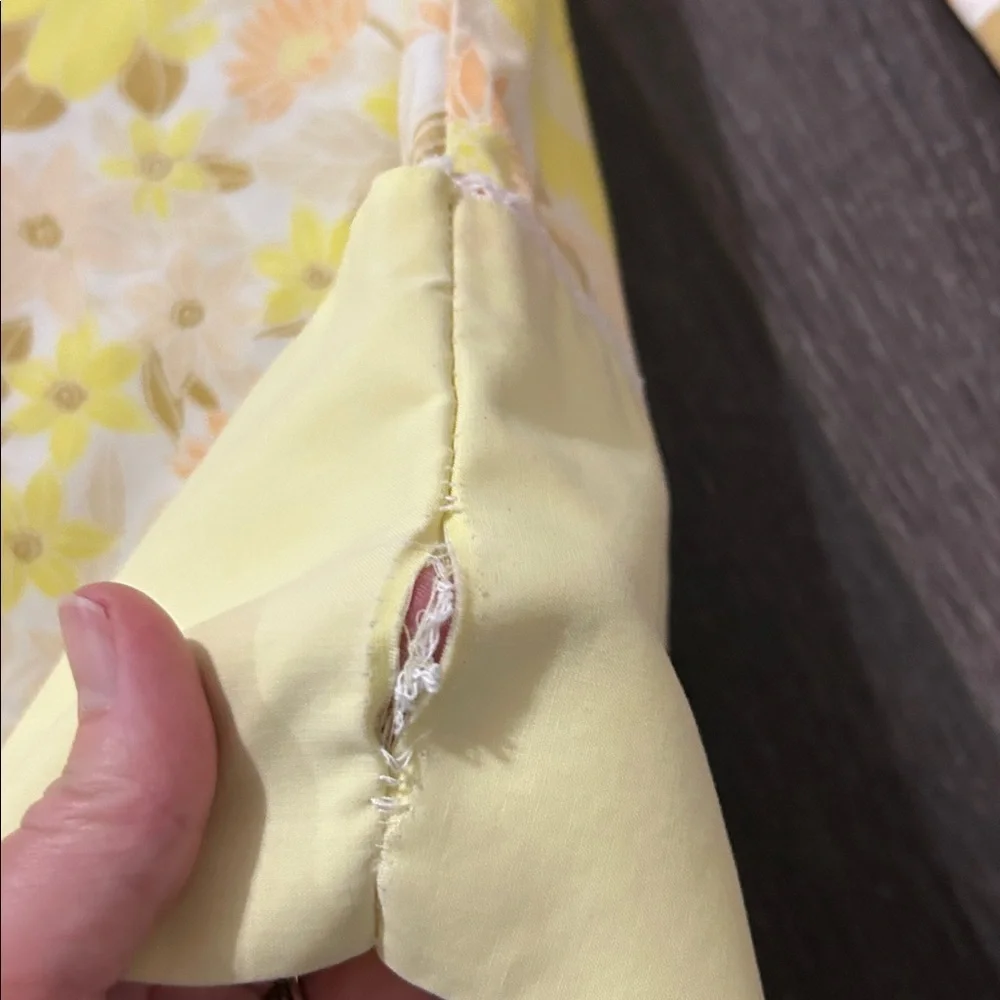 Vintage Springmaid Floral Pillowcase Set in Yellow and Cream